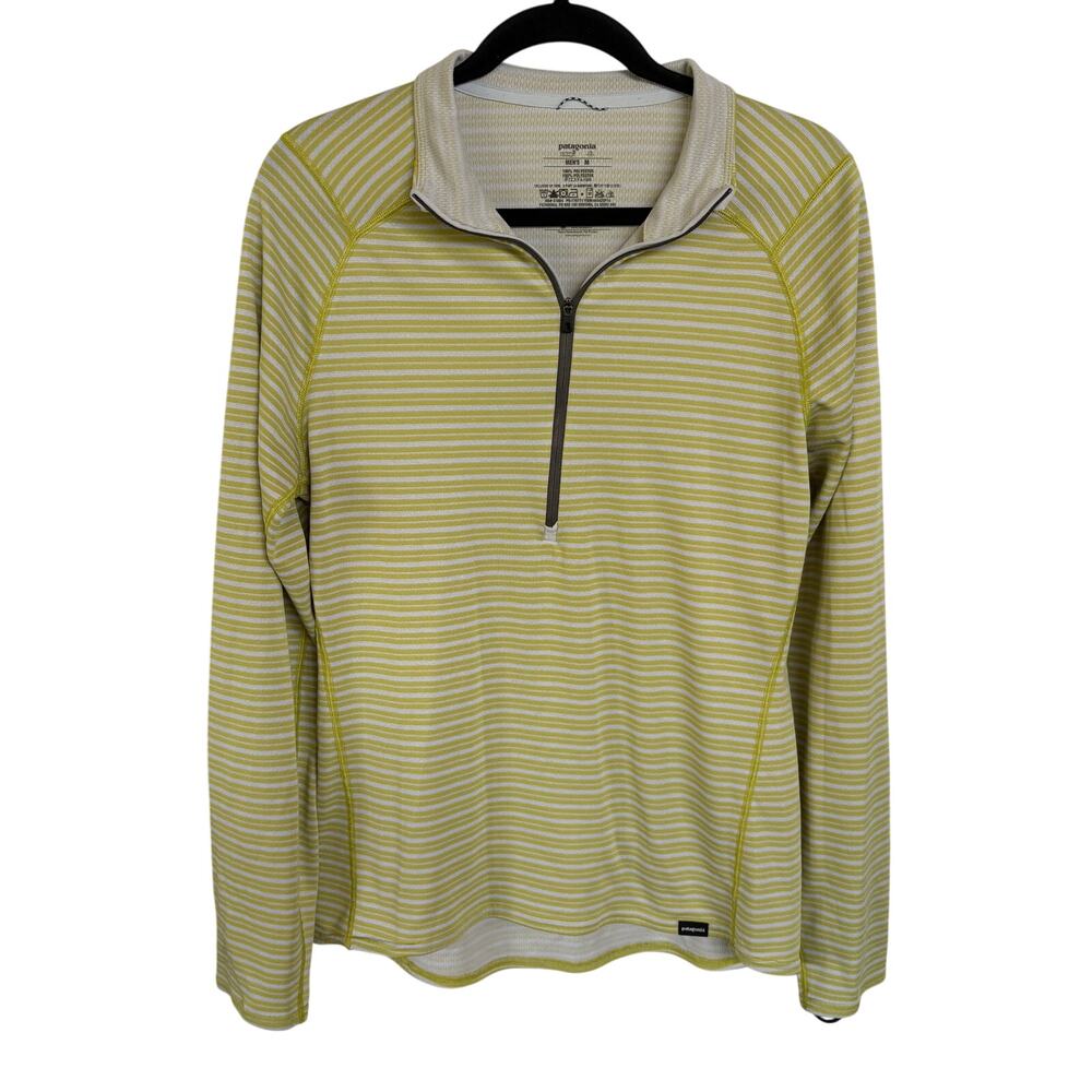 Patagonia Striped Quarter Zip Pullover Top Hiking Camping Outdoors Mens Medium